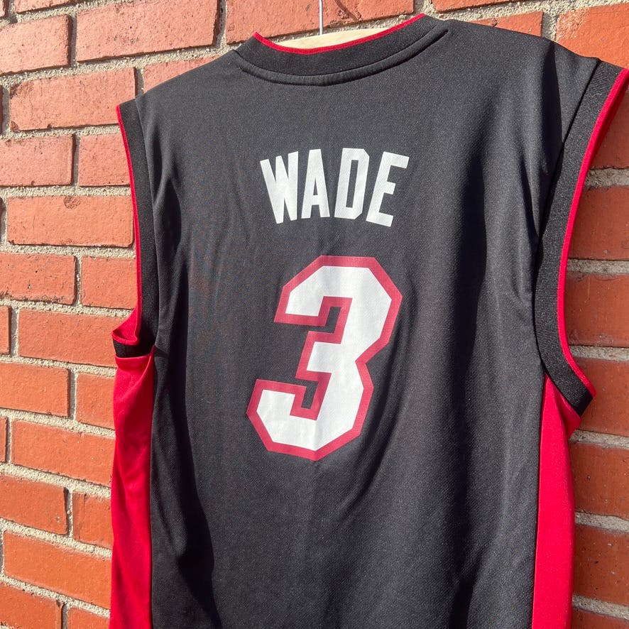 Miami Heat #3 Dwayne Wade NBA Jersey -Sz Small- Vtg y2k Adidas Basketball