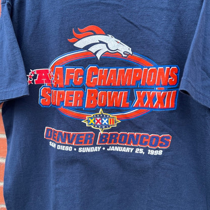 Denver Broncos 1998 Super Bowl 32 T-shirt |Sz XL| VTG 90s NFL Football Elway Era