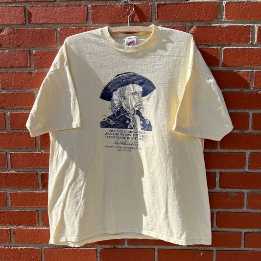 General Custer Springfield Funny Quote T-shirt |Sz XL| Vtg 90s Americana Tee