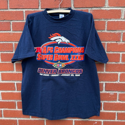 Denver Broncos 1998 Super Bowl 32 T-shirt |Sz XL| VTG 90s NFL Football Elway Era