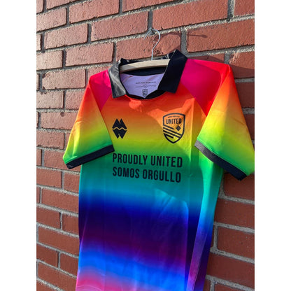 New Mexico United Soccer Jersey -Sz XL- USL 2021 Pride Week Promo Rainbow Flag