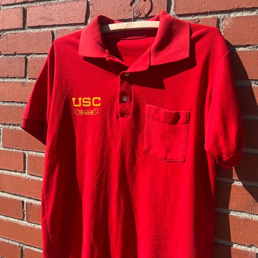 University of Southern California Trojans Polo Shirt -Sz Small- Vtg 70s 80s USC