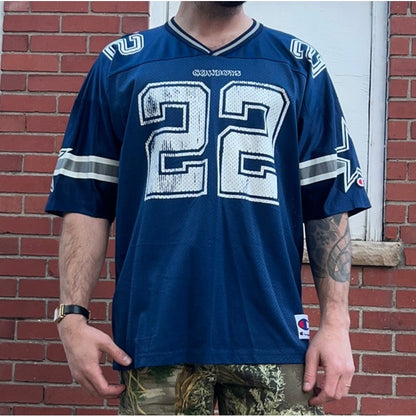 Dallas Cowboys #22 Emmitt Smith Jersey | Sz XL | Vtg 90s NFL Champion Football