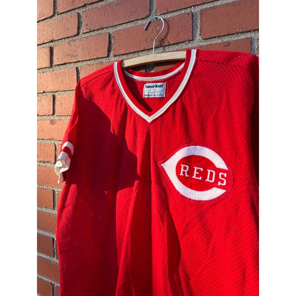 Vintage 70s Cincinnati Reds MLB Baseball Jersey - Sz Medium - Sand Knit Brand