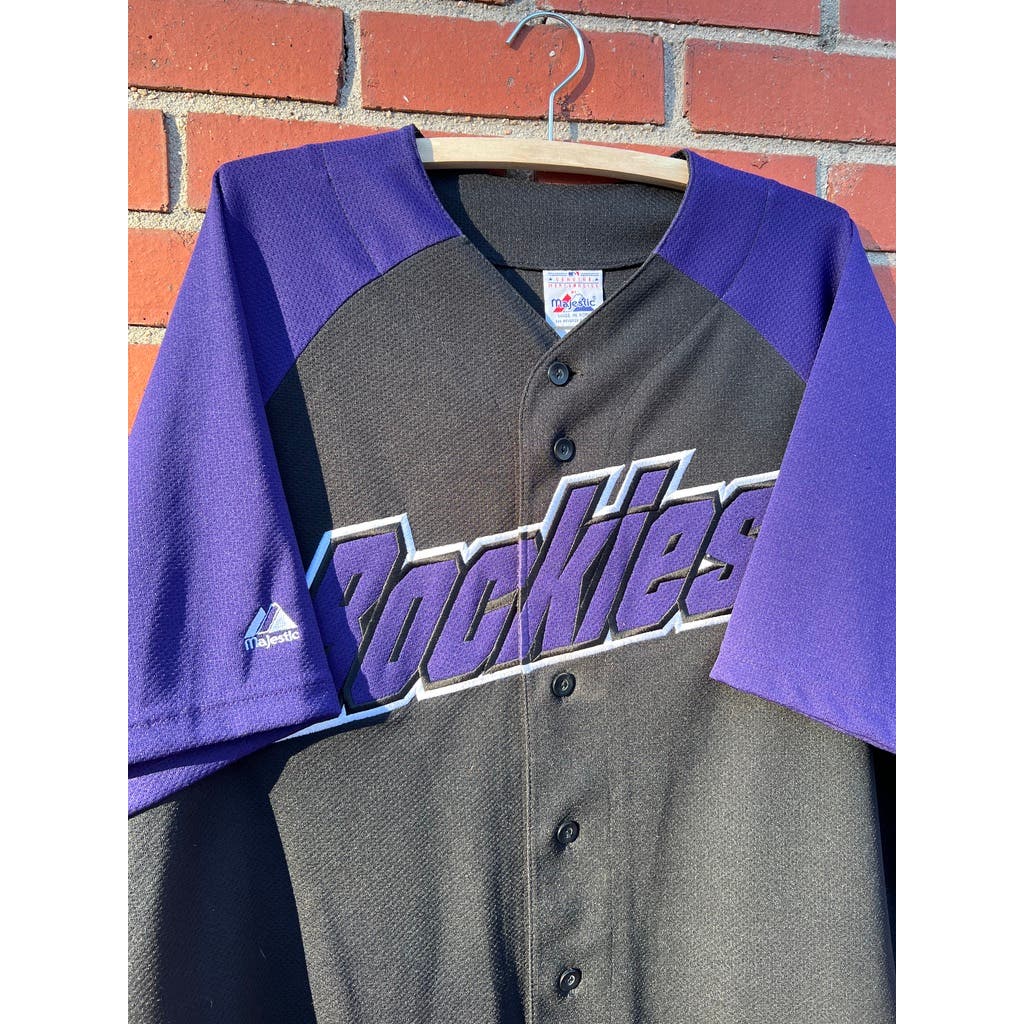 Vintage 90s Colorado Rockies Baseball Jersey - Sz XL - MLB Majestic Brand Top