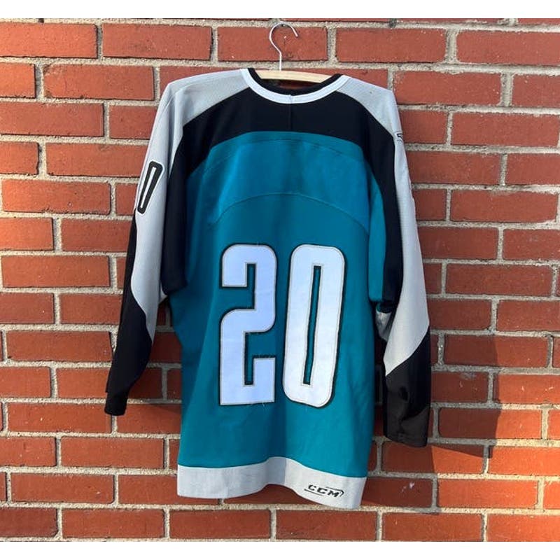 2001 San Jose Sharks NHL Hockey Jersey - Sz Small - #20 CCM Brand Vintage Y2k