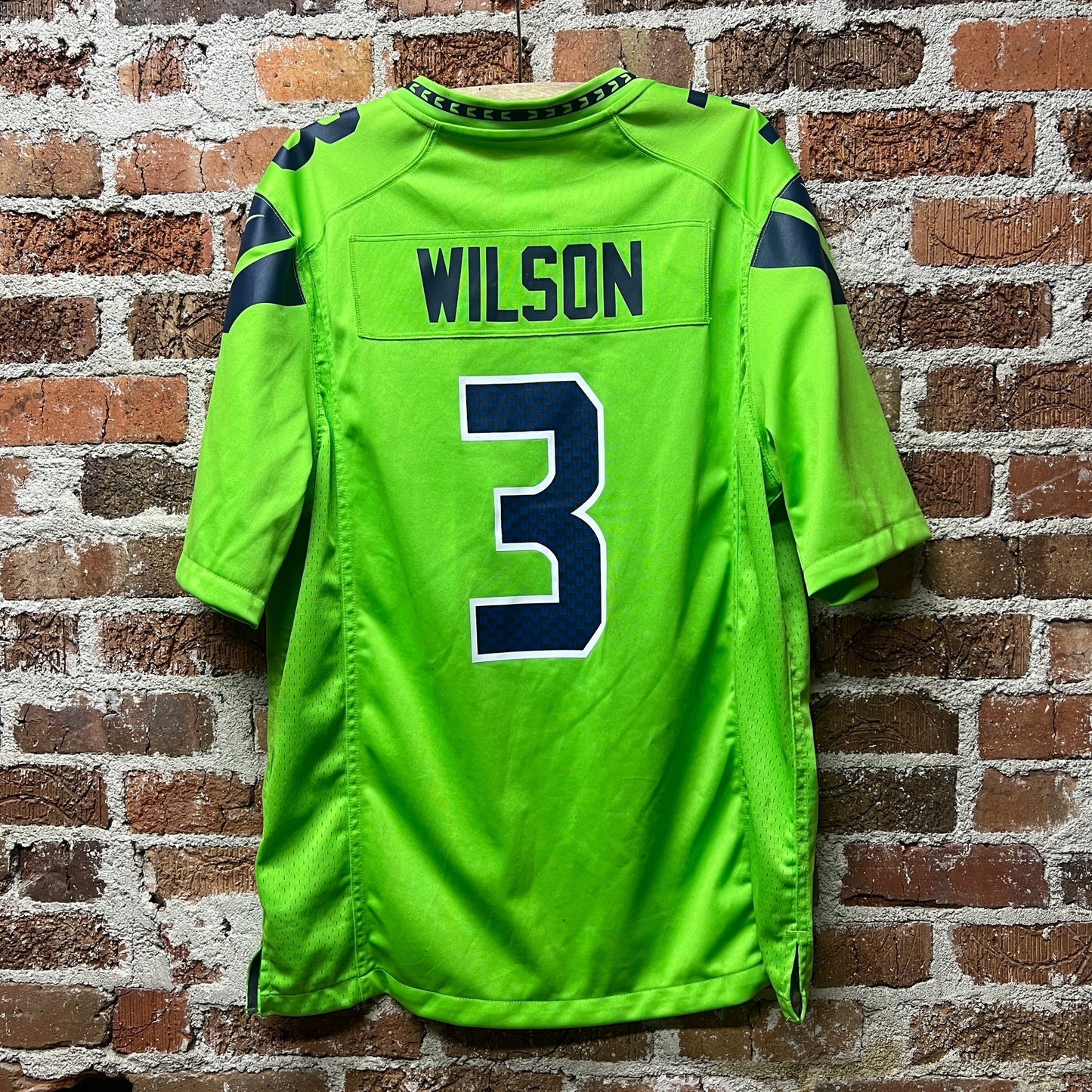 Seattle Seahawks #3 Russell Wilson Nike NFL Jersey | Sz Large | Action Green 3rd