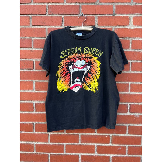 Vtg 90s Scream Queen T-shirt -Sz Large- 1995 Glow in the Dark Graphic