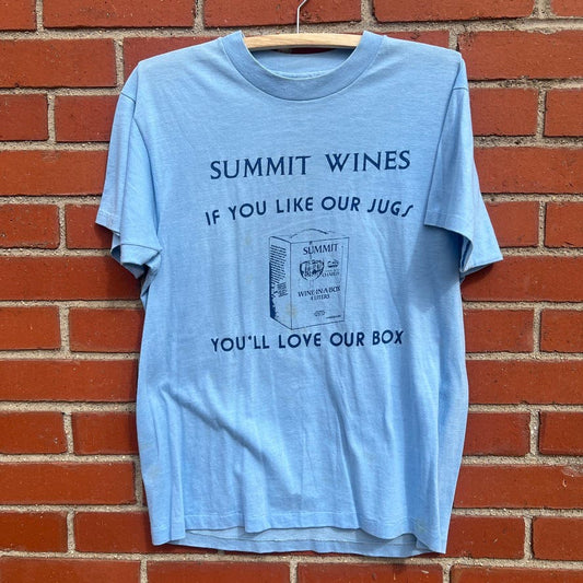 Vtg 70s Summit Wines Comedy T-shirt -Sz Large- Hanes Tag You'll Love our Box