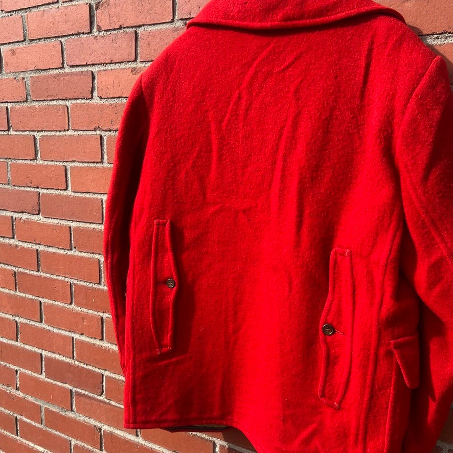 Carss Mackinaw Red Wool Hunting Jacket - Sz Large - Vtg 1930/40s American Made