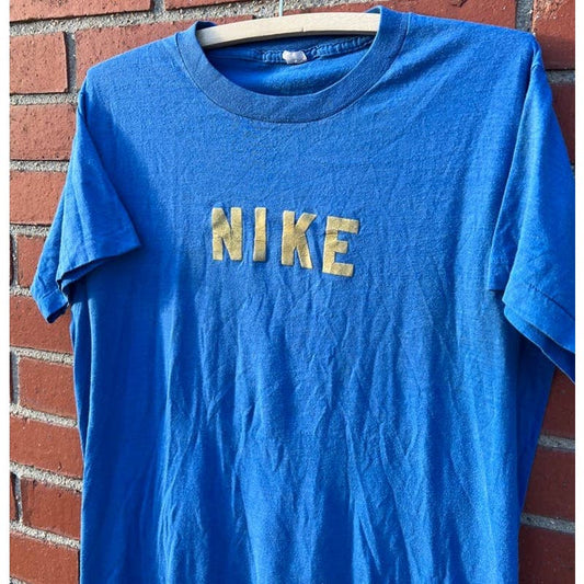 Nike Felt Lettered T-shirt - Sz Large - Vintage 70s/80s Hand Made