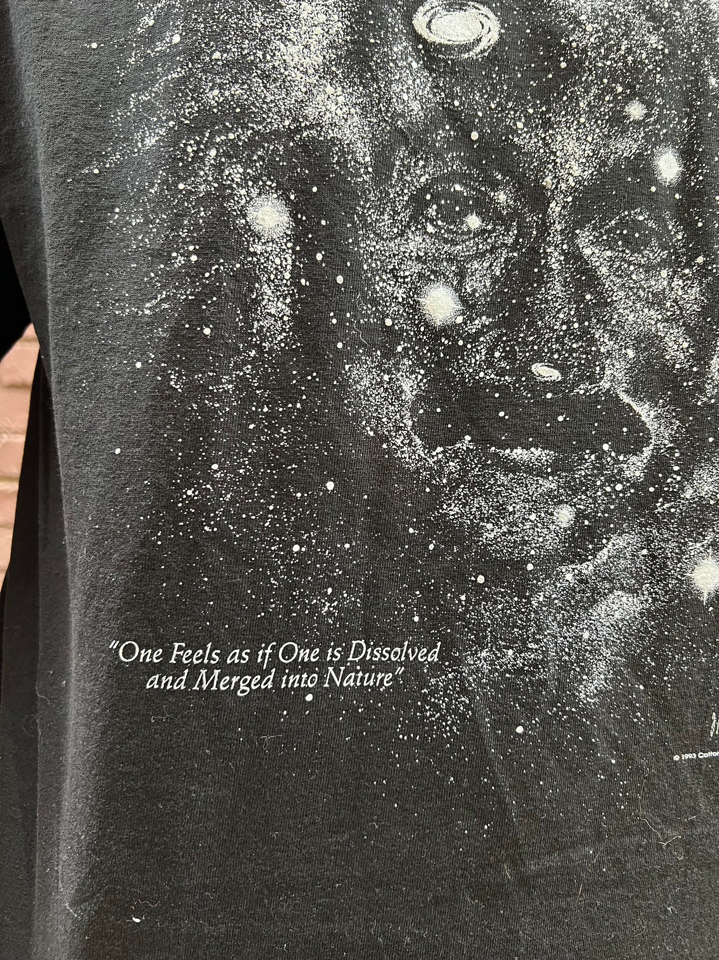 Vintage 90s Einstein Galaxy Face Print - Size XL - Deadstock Glow in the Dark print